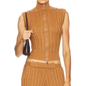 Women's Tan Sleeveless Knit Top